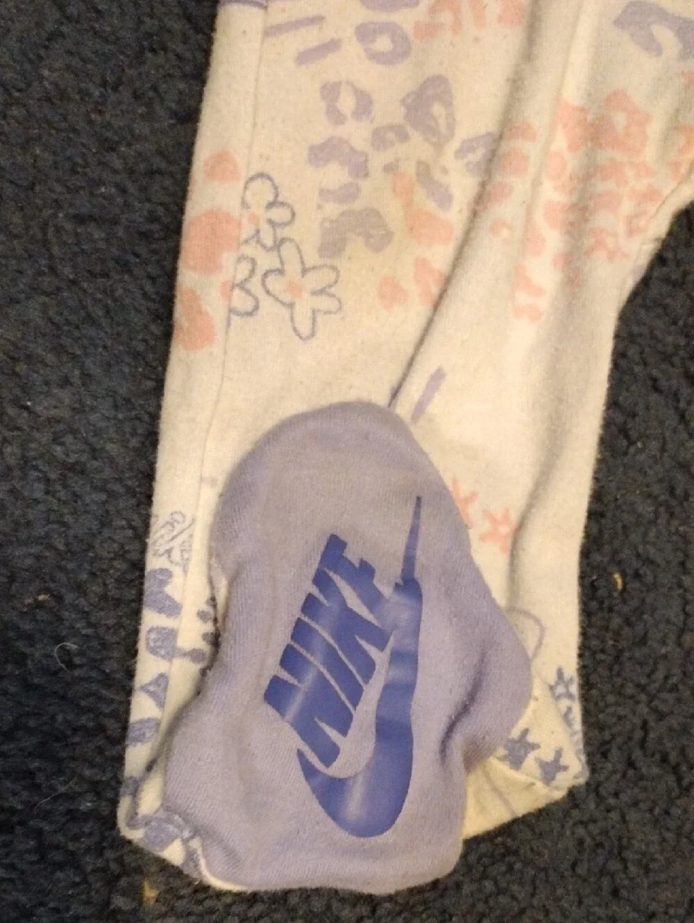 Nike Cream Footed One-Piece with Lavender and Peach Accents